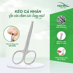 Thumbnail Kéo Cắt Tỉa Lông Mũi Đầu Tròn Thép Không Gỉ KỀM NGHĨA KM.604 2