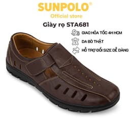 Thumbnail Giày rọ nam Da bò SUNPOLO thoáng khí chống hôi chân STA681 1