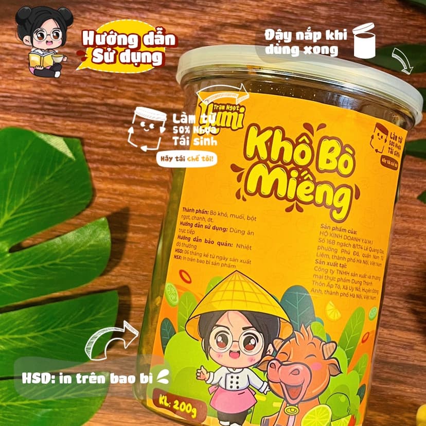 Ảnh Khô bò miếng chua cay Trạm ngọt Yumi đồ ăn vặt thịt chanh ớt thơm ngon 3