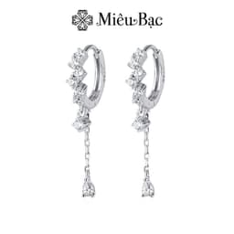 Thumbnail Bông tai bạc nữ Miêu Bạc đính đá dáng dài 1 đôi chất liệu bạc S925 thời trang phụ kiện trang sức B400744 1