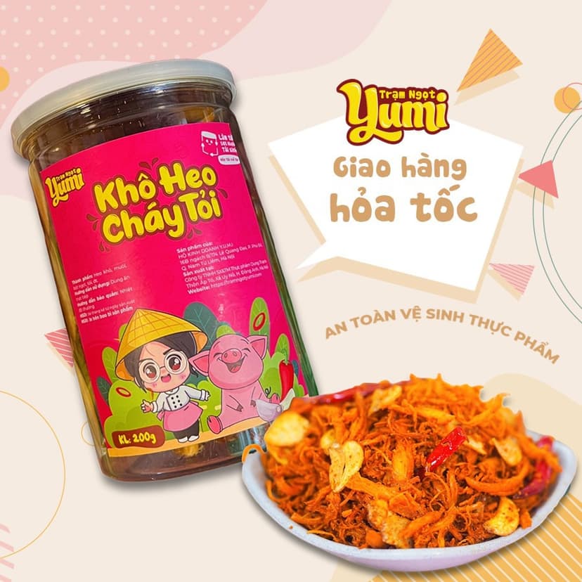 Ảnh Khô heo cháy tỏi Trạm ngọt Yumi đồ ăn vặt thịt lợn xé sợi thơm ngon 1