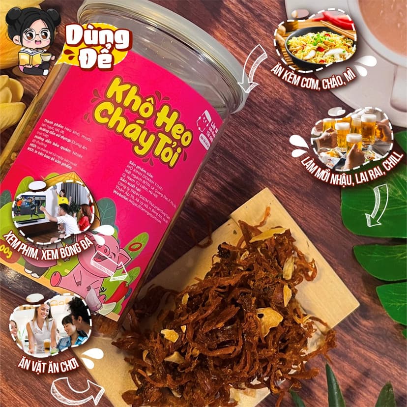Ảnh Khô heo cháy tỏi Trạm ngọt Yumi đồ ăn vặt thịt lợn xé sợi thơm ngon 4