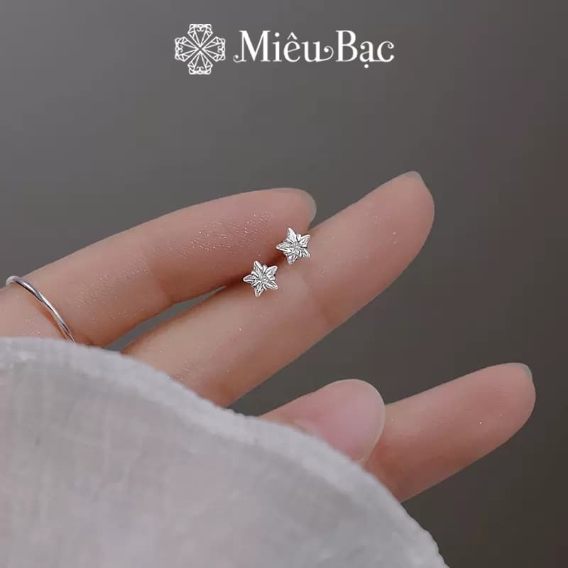 Ảnh Bông tai bạc nữ MIÊU BẠC khuyên tai sao đá nhỏ chất liệu bạc chất liệu s925 thời trang phụ kiện trang sức E028 2