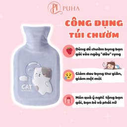 Thumbnail Túi sưởi ấm bụng kinh cho nữ Puha 1000ml, nóng lạnh đa năng giữ nhiệt 3h, món quà tặng bạn gái 3
