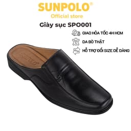Thumbnail Giày sục dép nam Da bò cao cấp SUNPOLO đi làm công sở, đi chơi SPO001 1