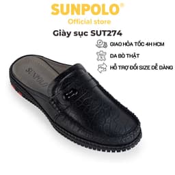 Thumbnail Giày sục dép nam Da bò SUNPOLO đi làm đi chơi SPO274 1