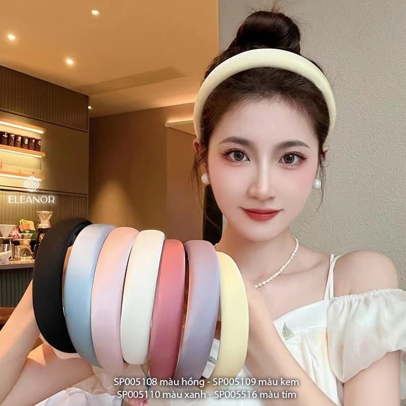 Ảnh Băng đô cài tóc nữ Eleanor Accessories thiết kế trơn màu sắc đơn giản phụ kiện tóc bờm tóc 5108 1