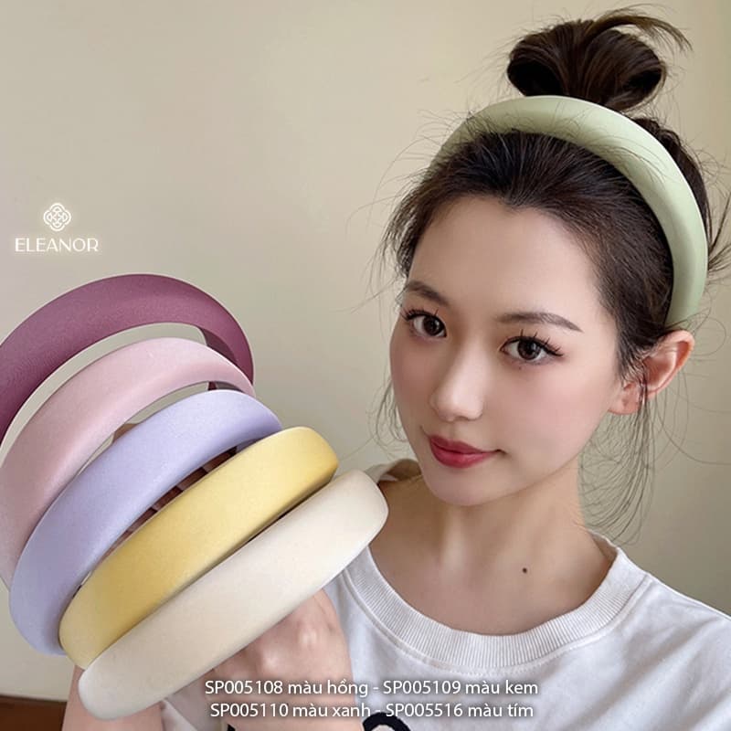 Ảnh Băng đô cài tóc nữ Eleanor Accessories thiết kế trơn màu sắc đơn giản phụ kiện tóc bờm tóc 5108 3