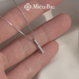 Thumbnail Dây chuyền bạc nữ Miêu Bạc Classic đính đá trắng chất liệu bạc 925 thời trang phụ kiện trang sức D400374x 2