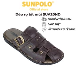 Thumbnail Dép Rọ Nam Da Bò Cao Cấp SUNPOLO ABI020 1