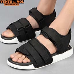 Thumbnail Sandal nam nữ unisex Vento quai ngang NV1019B màu đen | Vento  NV1019 SD1019 2
