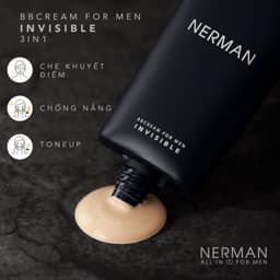 Thumbnail Kem Che Khuyết Điểm Cho Nam Nerman BB Cream Invisible 3-In-1 Chống Nắng Spf 45+, Che Khuyết Điểm, Dưỡng Ẩm Nerman 50g 3