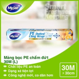 Thumbnail Màng bọc thực phẩm PE 30M MyJae, dạng xé chấm đứt ,co giãn tốt, bảo quản thực phẩm 3