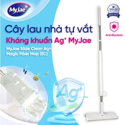 Thumbnail Cây lau nhà tự vắt kháng khuẩn Ag+ phẳng sợi fiber xoay 360 độ thông minh lau sạch nhanh khô MyJae 4