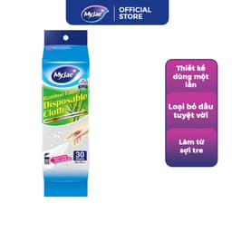 Thumbnail Khăn lau sợi tre MyJae lau chùi tiện lợi, đánh bay dầu mỡ 20cm x 25cm (30 Tờ/Bịch) 2