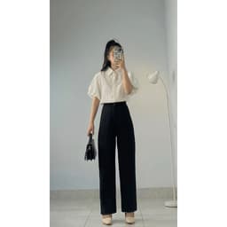 Thumbnail Quần công sở nữ EMIX dáng Dài Ống Rộng Lưng Cao dài 100cm Q0995/P2K7 1