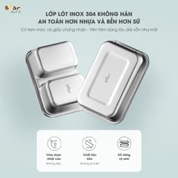 Thumbnail Hộp Cơm Cắm Điện Bear 2 Tầng 3 Ngăn Dung Tích 1.2L Hâm Nóng Nấu Cơm Hộp Cơm Giữ Nhiệt Hộp Cơm Văn Phòng Cắm Điện HC12L 4