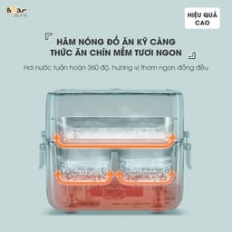 Thumbnail Hộp Cơm Cắm Điện Bear 2 Tầng 3 Ngăn Dung Tích 1.2L Hâm Nóng Nấu Cơm Hộp Cơm Giữ Nhiệt Hộp Cơm Văn Phòng Cắm Điện HC12L 3
