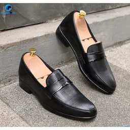 Thumbnail Giày lười Tăng chiều cao Da bò SMARTMEN GLC-38 Đen 1