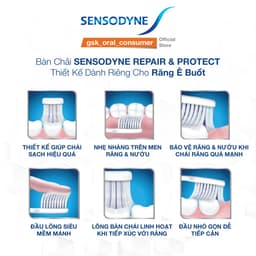 Thumbnail Bàn chải đánh răng SENSODYNE Repair & Protect Extra Soft với cổ bàn chải linh hoạt, lông mềm, sạch sâu 3
