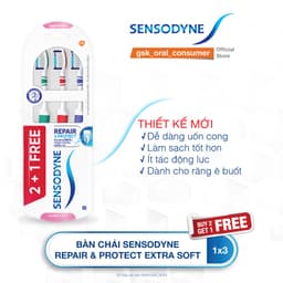 Thumbnail Mua 2 tặng 1 Bàn chải đánh răng SENSODYNE Repair & Protect Extra Soft với cổ bàn chải linh hoạt, lông mềm, sạch sâu 1