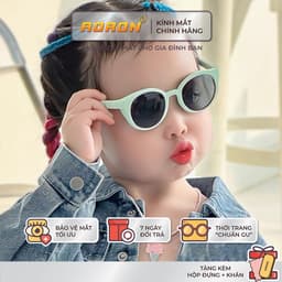 Thumbnail Kính Mát Phân Cực Mắt Tròn Dễ Thương Cho Bé Từ 3-8 Tuổi Gọng Silicon Mềm Màu Pastel Tròng Chống Tia UV An Toàn AK138 1