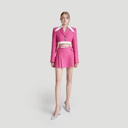 Thumbnail DEAR JOSÉ - Áo blazer crop top MOON PRISM vải tweed hồng 3