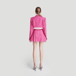 Thumbnail DEAR JOSÉ - Áo blazer crop top MOON PRISM vải tweed hồng 2