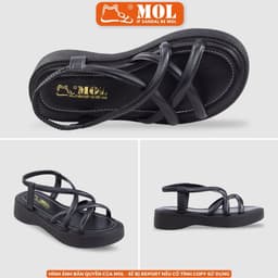 Thumbnail Sandal nữ đế bánh mì cao 4cm quai chéo hiệu MOL HM11 3