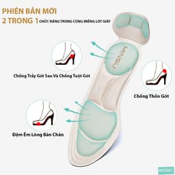 Thumbnail Lót Giày Nữ 7D MINSU M2301 Bảo Vệ  Êm Chân, Chống Trầy Thốn Gót, Chống Rộng, Rớt Gót Cho Giày Cao Gót, Búp Bê 2