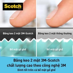 Thumbnail Băng keo hai mặt 3M™ Scotch®, trong suốt, siêu dính, độ bền cao, chống tia UV, kéo nhẹ nhàng, 1 cuộn, Dùng trong nhà 4