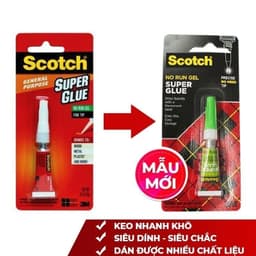 Thumbnail Combo 3 Keo dán đa năng 3M™ Scotch®, siêu dính, trong suốt, dạng loãng, mau khô, 2g/ống, Dán được nhiều chất liệu 2