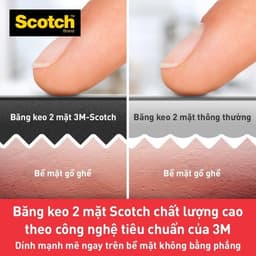 Thumbnail Băng keo hai mặt 3M™ Scotch®, siêu dính, độ bền cao, dính tốt trên bề mặt được sơn, 1 cuộn, Dùng trong nhà và ngoài trời 4
