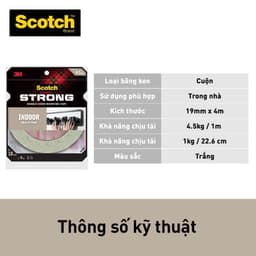 Thumbnail Băng keo hai mặt 3M™ Scotch®, siêu dính, độ bền cao, chống tia UV, kéo nhẹ nhàng, 1 cuộn, Dùng trong nhà 2