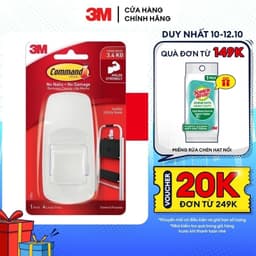 Thumbnail Móc dán tường Jumbo 3M™ Command™, 17004ANZ, độ bền cao, bám cực chắc, chịu lực 3.4kg, vỉ 1 cái, Dùng sắp xếp nhà cửa 2
