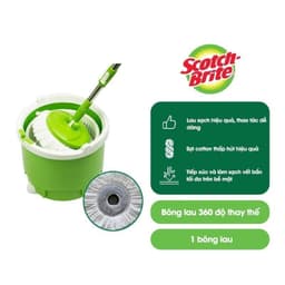 Thumbnail Bông lau thay thế Bộ cây lau nhà 360 độ 3M™ Scotch-Brite™, thấm hút nước tốt, 32.5x32.5cm 2