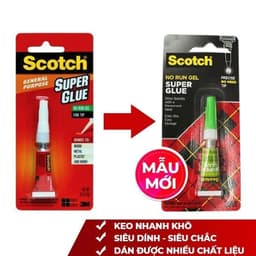 Thumbnail Keo dán đa năng 3M™ Scotch®, siêu dính, trong suốt, dạng loãng, mau khô, 1 tuýt, 2g, Dán được nhiều chất liệu 2