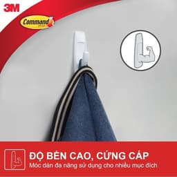 Thumbnail Móc dán tường chịu lực 2.2kg 3M™ Command™, 17003, độ bền cao, bám cực chắc, chịu lực 2.2kg, vỉ 1 cái 4