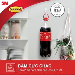 Thumbnail Móc dán tường chịu lực 1.3kg 3M™ Command™, 17001, độ bền cao, bám cực chắc, chịu lực 1.3kg, vỉ 2 cái 3