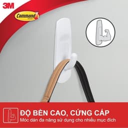 Thumbnail Móc dán tường chịu lực 1.3kg 3M™ Command™, 17001, độ bền cao, bám cực chắc, chịu lực 1.3kg, vỉ 2 cái 4