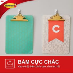 Thumbnail Móc dán tường đầu kim loại chịu lực 225g 3M™ Command™, 17067, đầu kim loại, bám cực chắc, chịu lực 225g, vỉ 3 cái 4