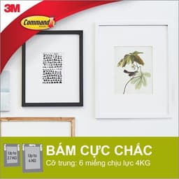 Thumbnail Bộ 8 Miếng dán treo tranh 3M™ Command™, 17206, độ bền cao, bám cực chắc, tải trọng 5.4kg, Dùng treo tranh 4