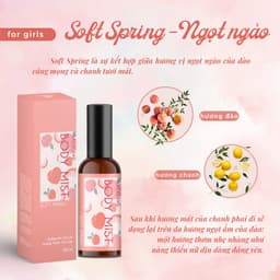 Thumbnail Body Mist xịt thơm body Soft Spring MACALAND 100ml cho nữ hương đào dưỡng ẩm cho da, lưu hương lâu 1