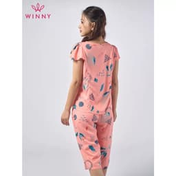 Thumbnail Bộ mặc nhà nữ WINNY kiểu cộc tay quần ngố chất lanh mềm mịn thấm hút nhanh khô 2MNLA23030N 3