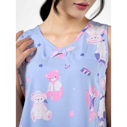 Thumbnail Bộ mặc nhà nữ WINNY kiểu sát nách quần đùi chất lanh mềm mát 2MNLA23059B 3