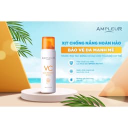 Thumbnail Xịt chống nắng AMPLEUR VC Sun Protect Spray Nhật Bản dưỡng trắng sáng, bảo vệ da tối đa SPF 50+/PA++++ 2