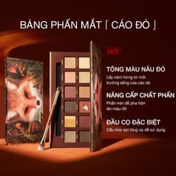 Thumbnail Bảng phấn mắt PERFECT DIARY 12 màu sắc tông lì và ánh nhũ lấp lánh kèm cọ trang điểm cao cấp 14g 2