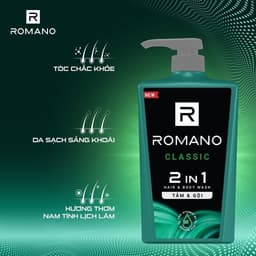 Thumbnail Tắm gội cho nam 2 trong 1 Romano 2in1 180g/chai 3