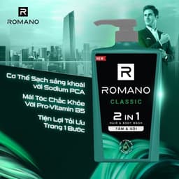 Thumbnail Tắm gội cho nam 2 trong 1 Romano 2in1 180g/chai 1