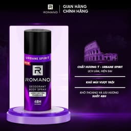 Thumbnail Xịt khử mùi cho nam nam toàn thân ngăn mồ hôi và mùi cơ thể Romano 150ml - 6 mùi có sẵn 3